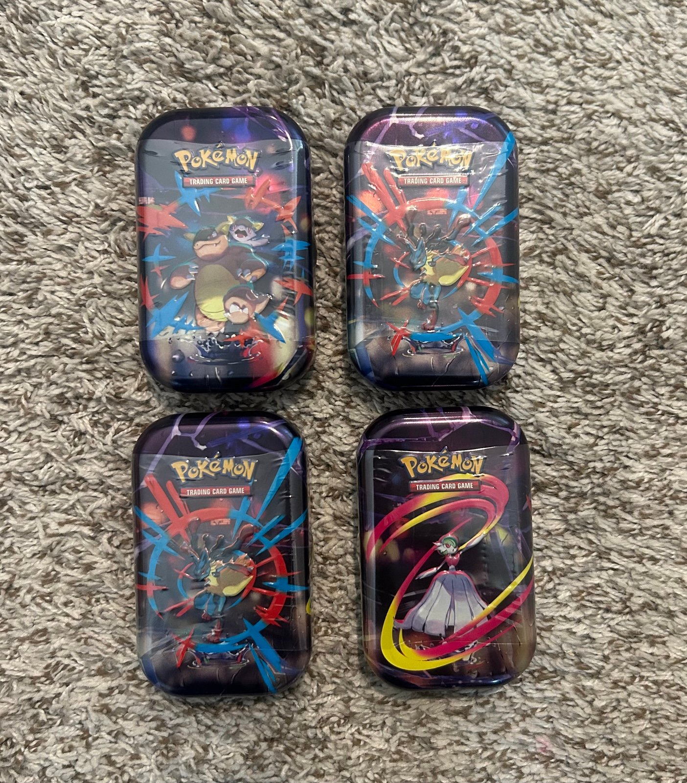 Pokemon Mega Evolutions Mini Tin Pokemon TCG Sealed In Hand - Lot Of 4