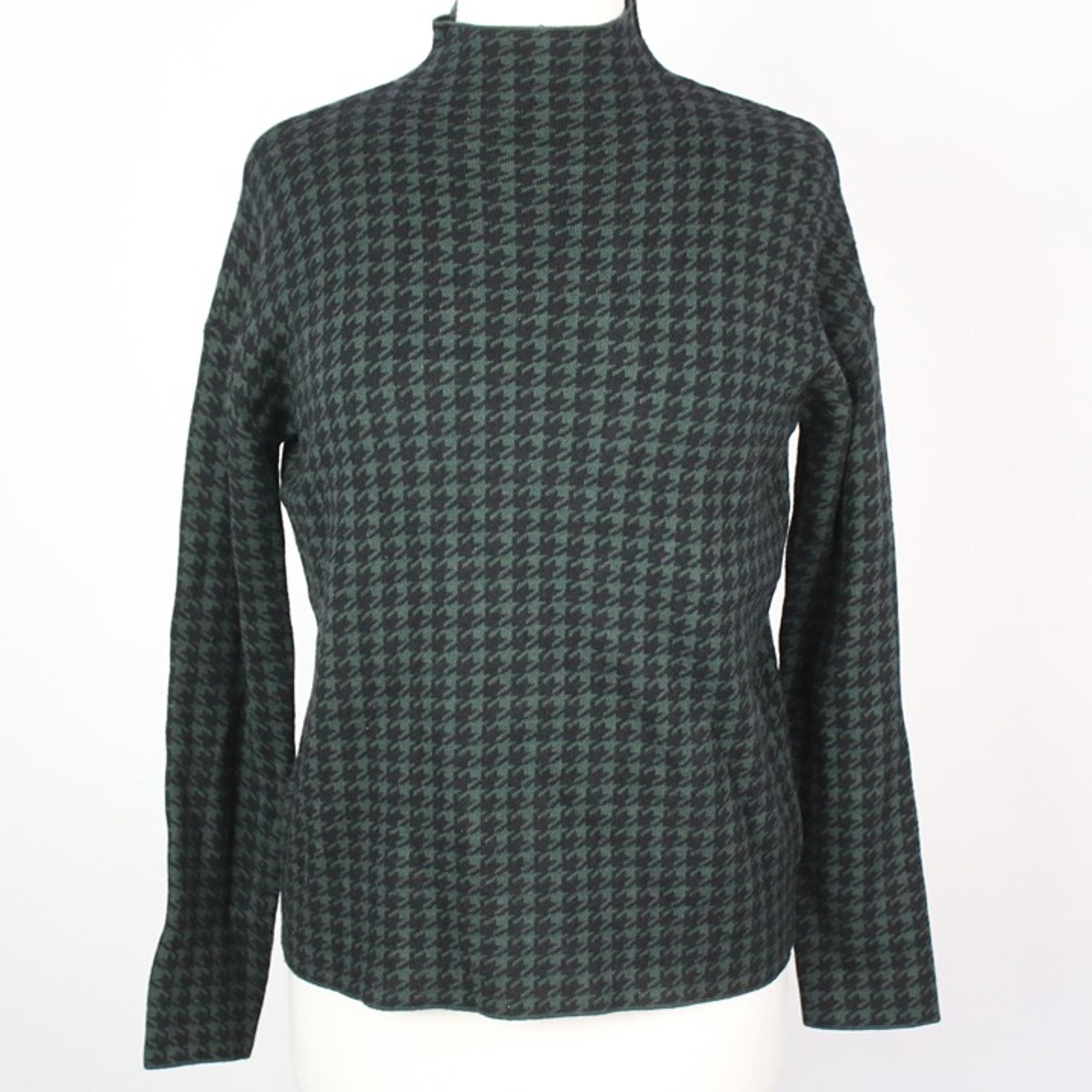 Tahari Womens Small Houndstooth Mock Knit Sweater