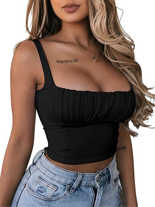 Sleeveless Stretch Outfit Crop Tank Top