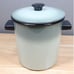 Vintage Avocado Green Enamelware Steamer Stock Pot With Insert Lid Kitchen MCM
