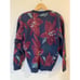 Pappagallo Acrylic Blend Button Front Knit Floral Cardigan Sweater Womens Sz M