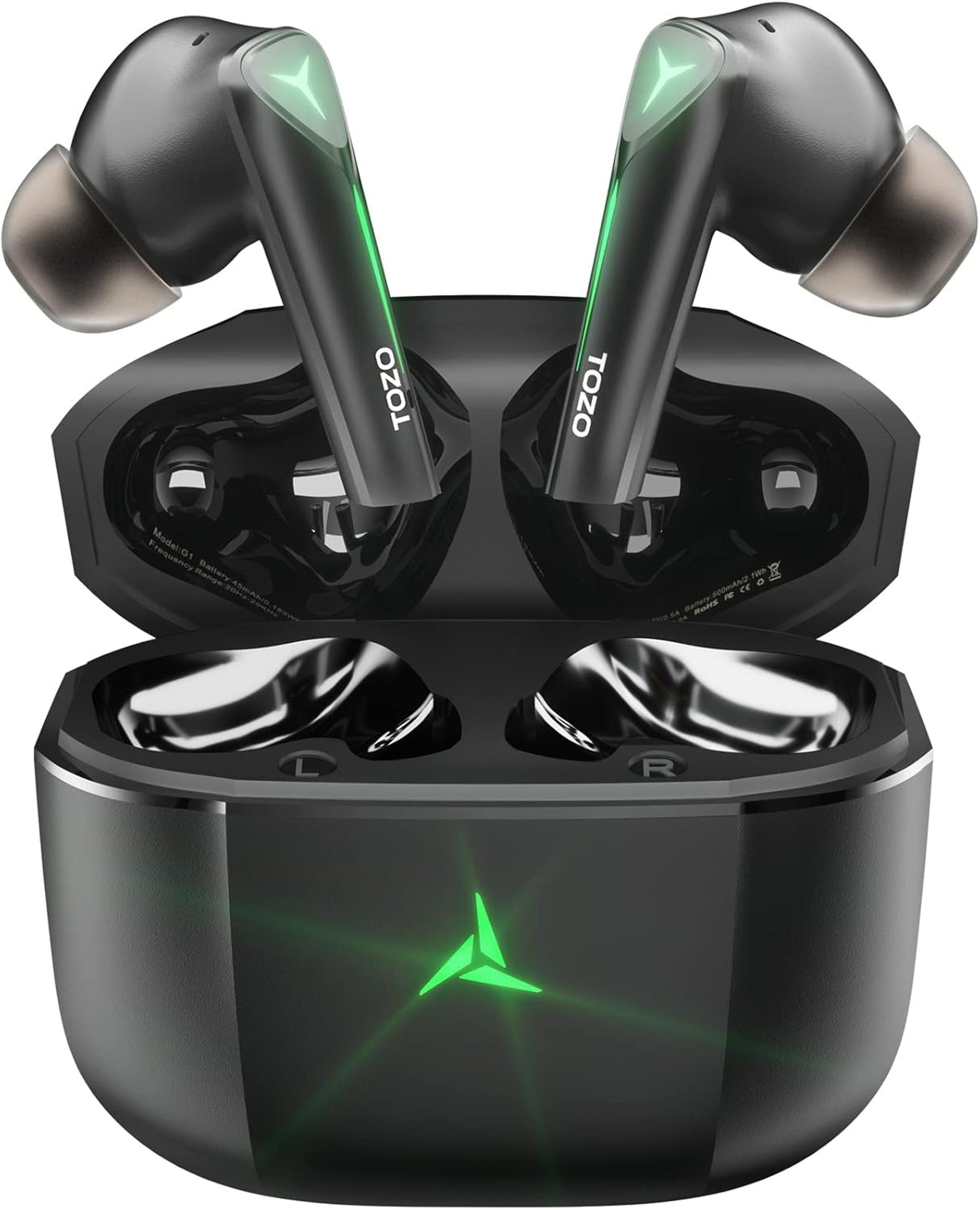 TOZO G1 Wireless Earbuds Bluetooth 5.3 Headphones with 45ms Ultra Low-Latency an