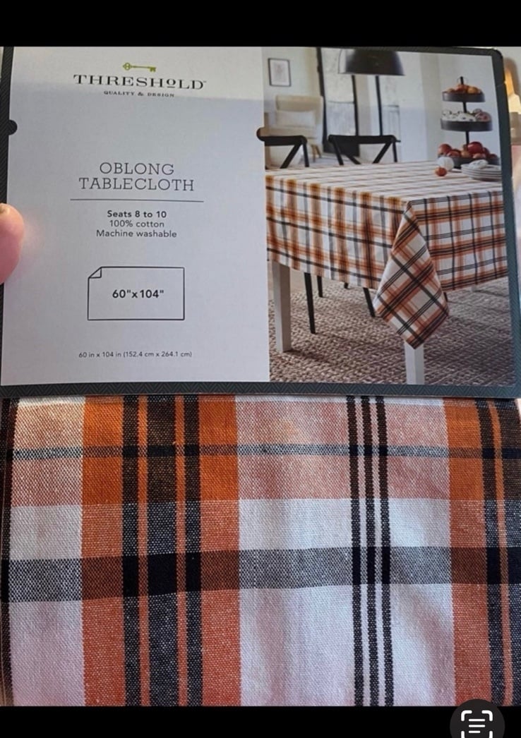 Threshold Fall Oblong Tablecloth size 60x104” Brand New Thanksgiving Halloween