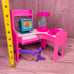Vintage 90s retro 1990s Barbie Home Office play set w/ fish computer & fax work