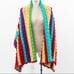 Vintage 70s Rainbow Striped Blanket Throw Shawl