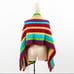 Vintage 70s Rainbow Striped Blanket Throw Shawl