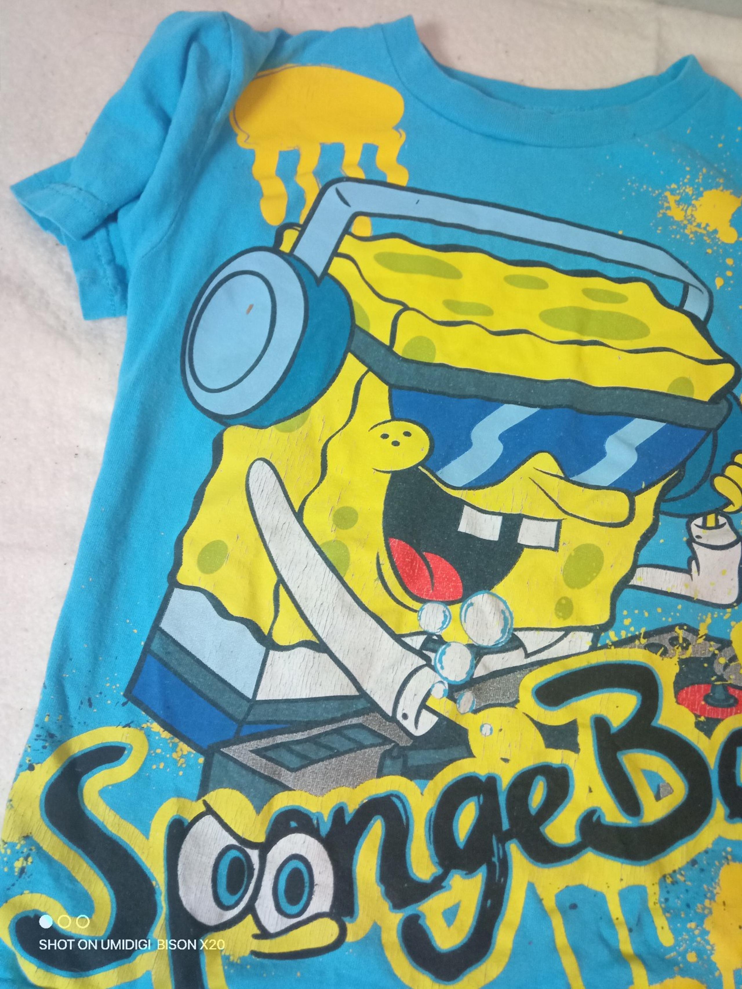 Youth T-shirt boys blue SpongeBob top size 7