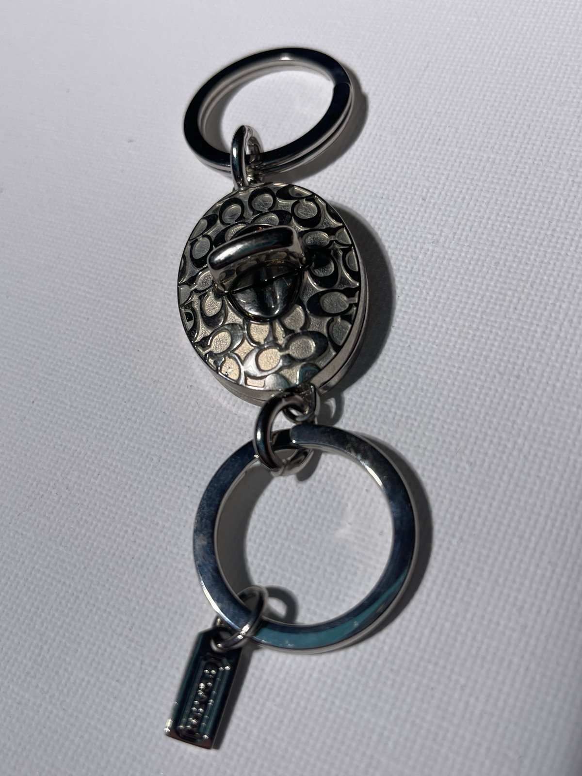 Coach silver dual fob keychain - vintage