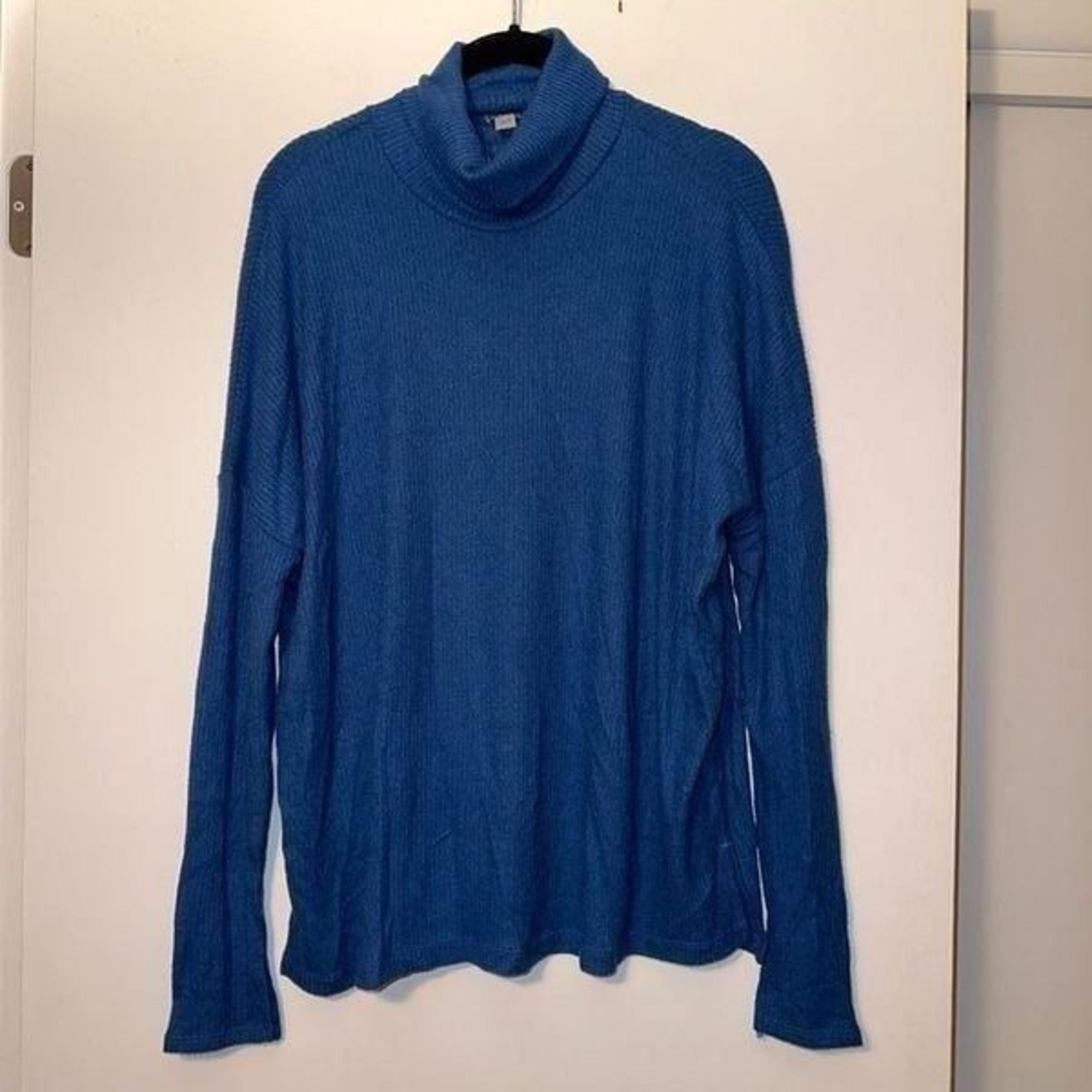 Aerie Blue Ribbed Pullover Turtleneck Teal Blue Sweater Size Medium NWT
