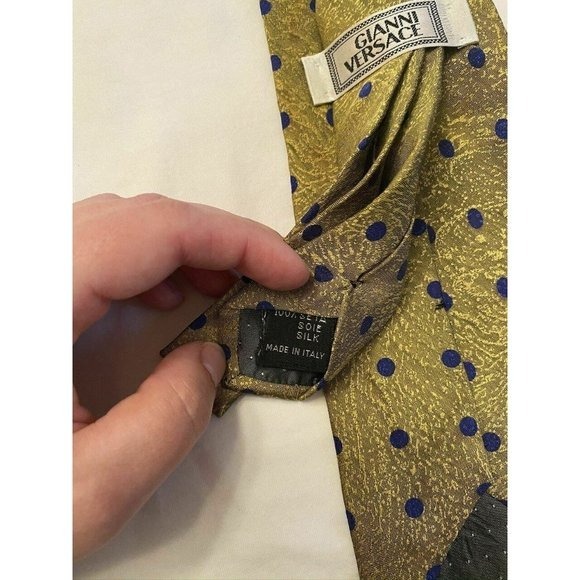 Gianni Versace Gold Polka Dot Tie
