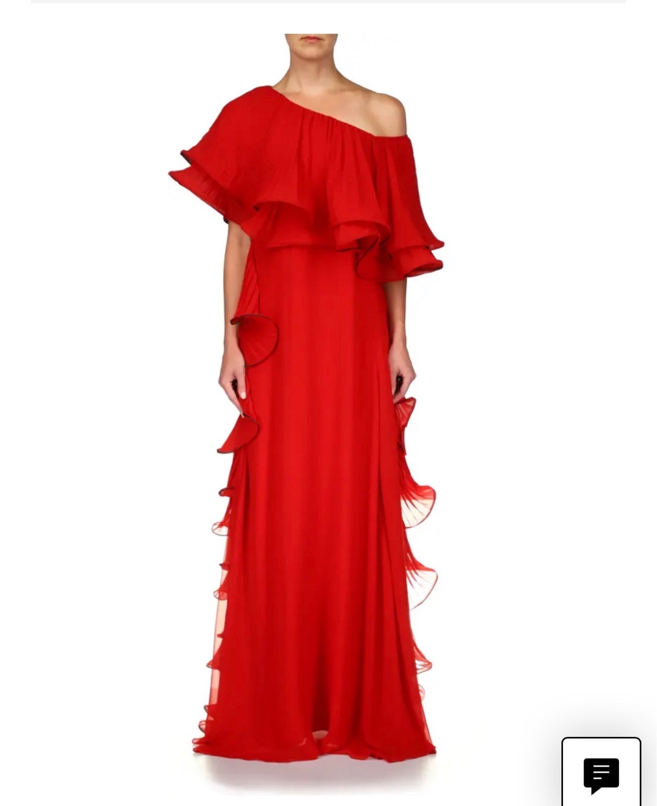 Badgley Mishka Chiffon one shoulder Gown