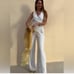 FULL LENGTH ASYMMETRIC VEST JUMPSUIT SIZE M