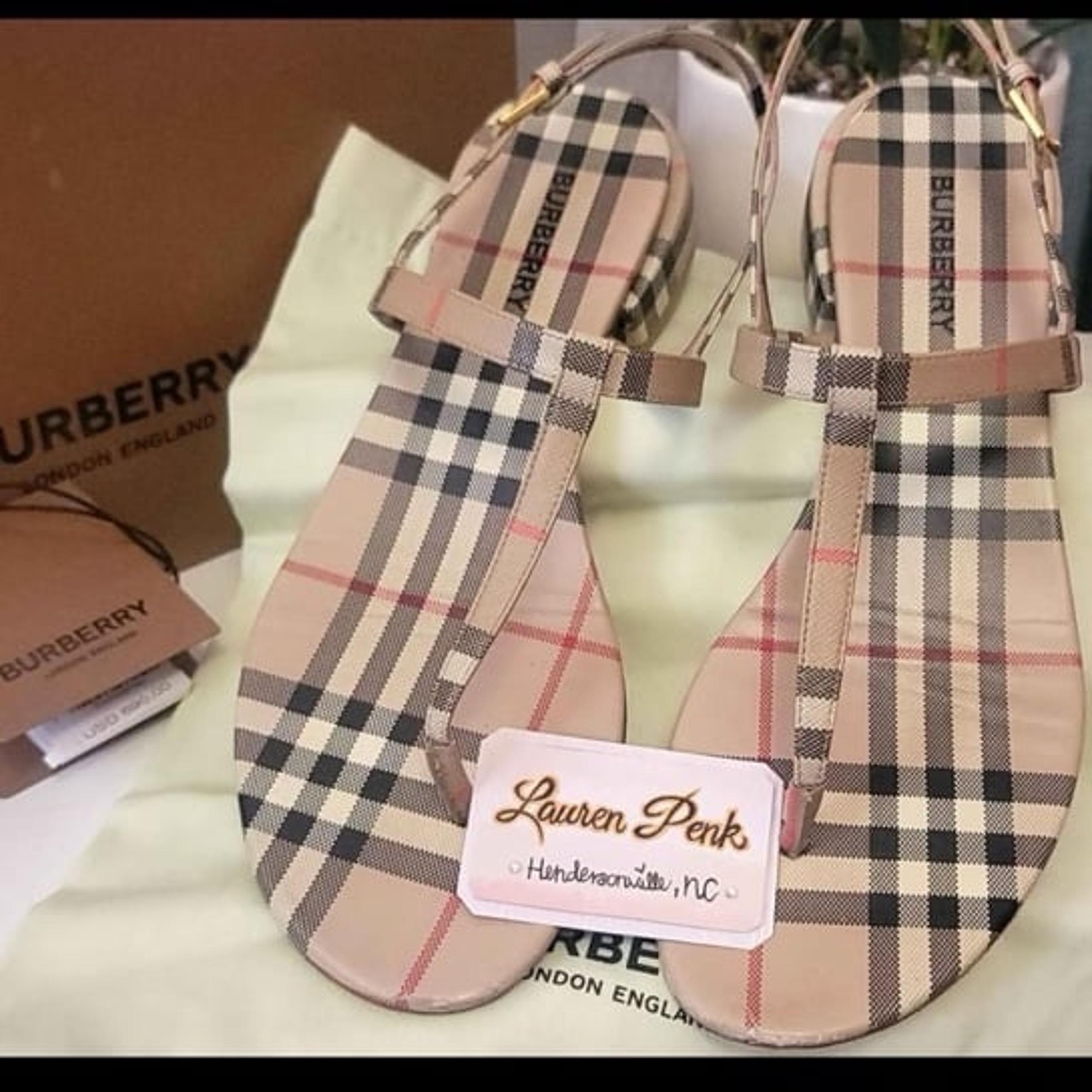 Burberry Emily Vintage Thong Checked Sandals