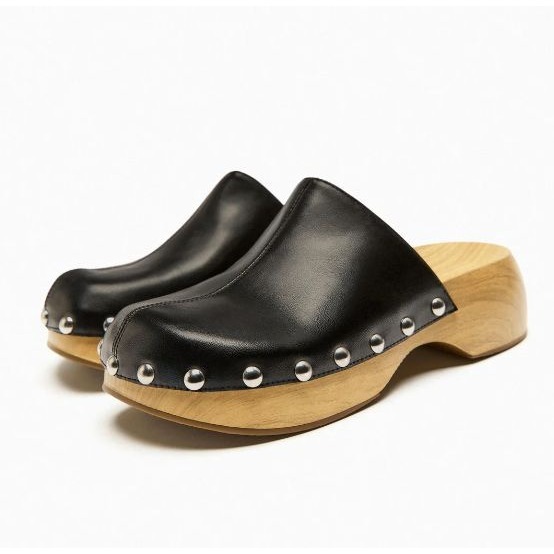 ZARA Leather Clogs for Women | Mercari
