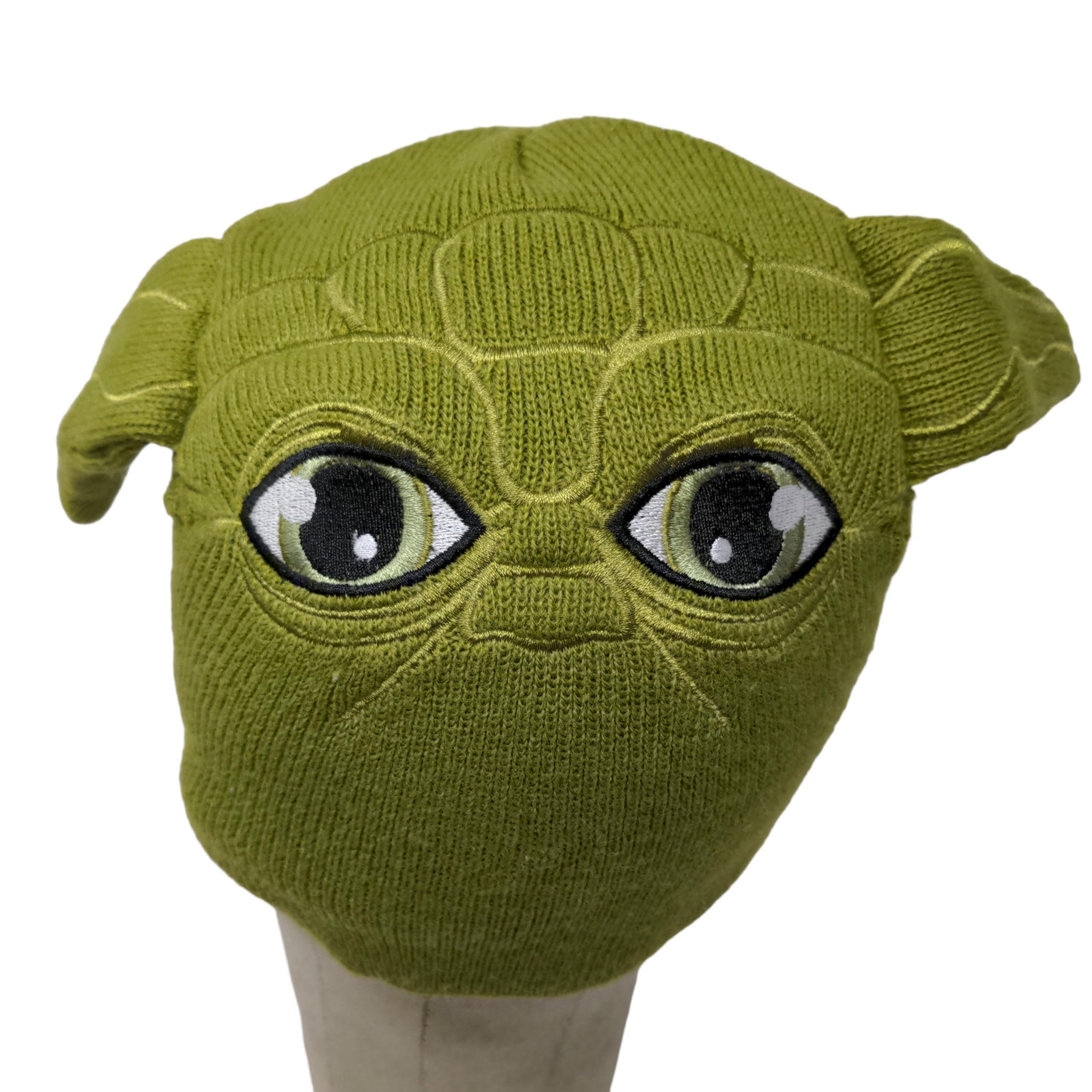 Men's Yoda Beanie Hat Cap Green S/M Embroidered Acrylic - Star Wars