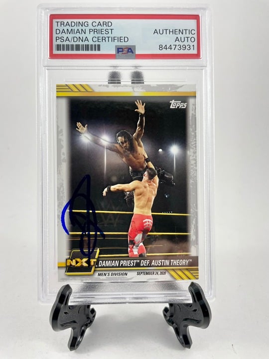Damian Priest Signed 2021 Topps WWE NXT Trading Card #69 PSA DNA Slabbed