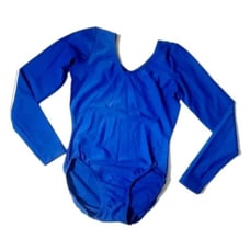 GK Elite VTG 90s AXS Royal Blue Waffle Leotard Stretch Long Sleeve NWT Adult XS