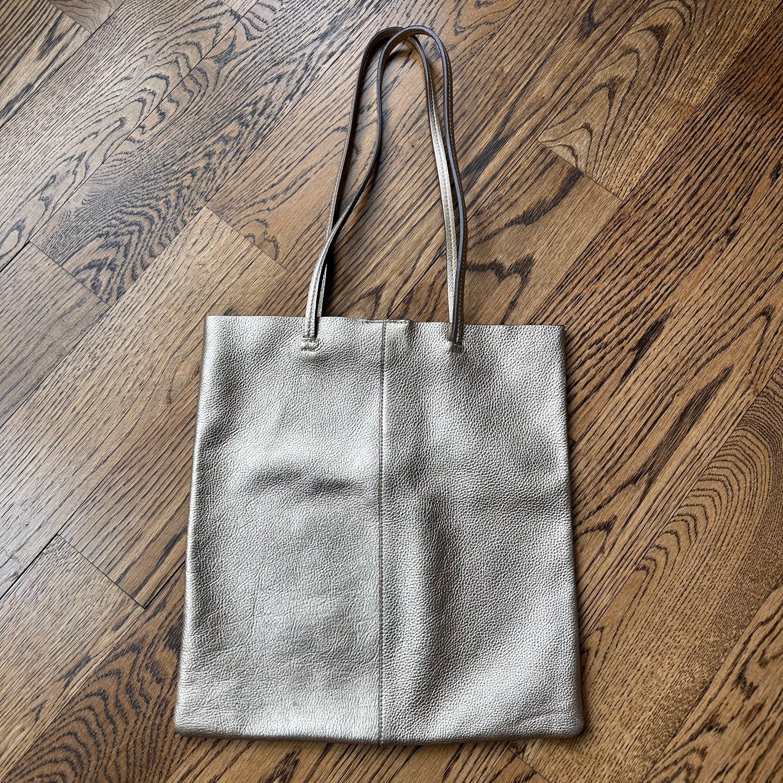 ★dumaro★ Banana Tote Bag Silver Kadininuo Silver Metallic Animal Print Tote Bag Purse Faux