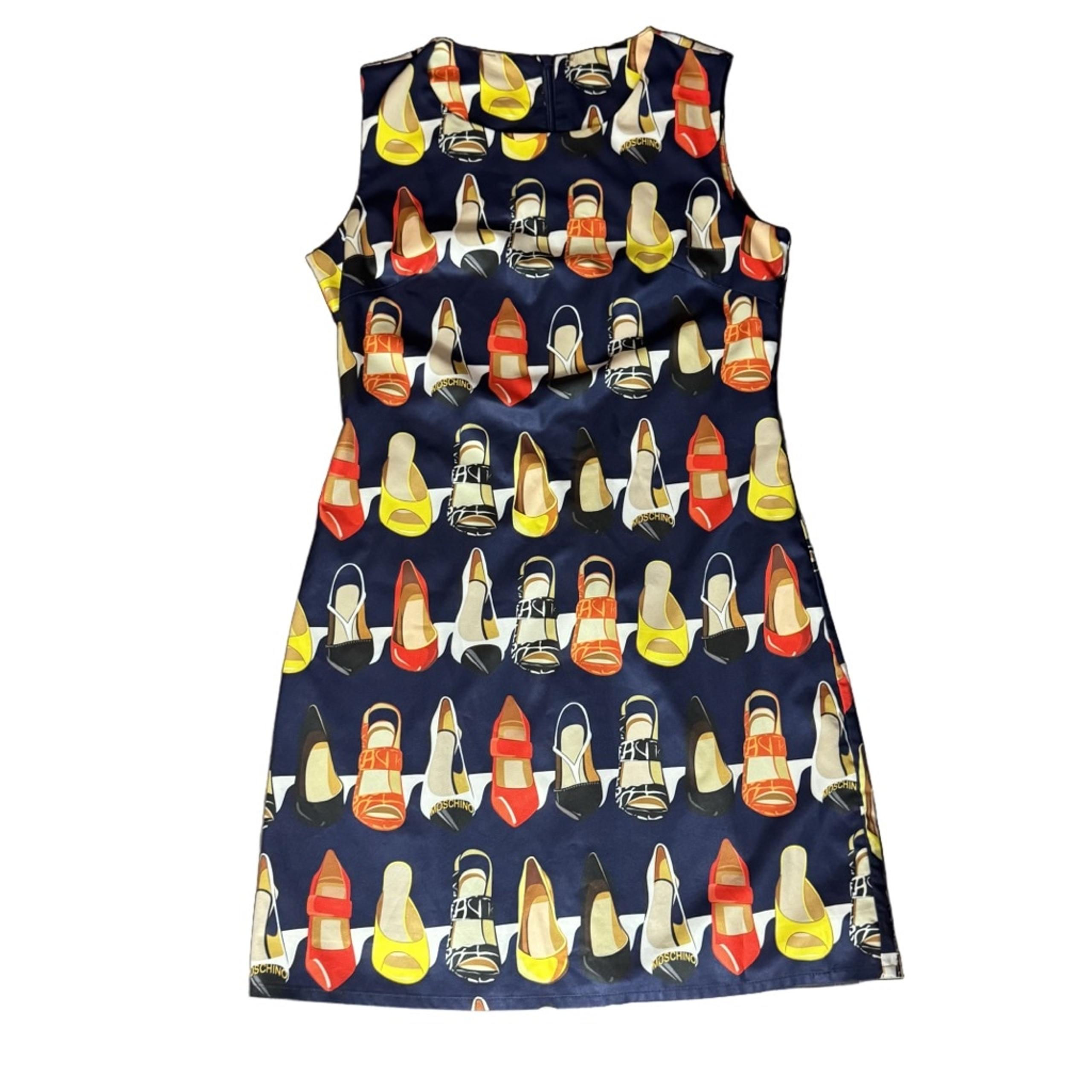 MOSCHINO COUTURE Shoe print silk blend dress