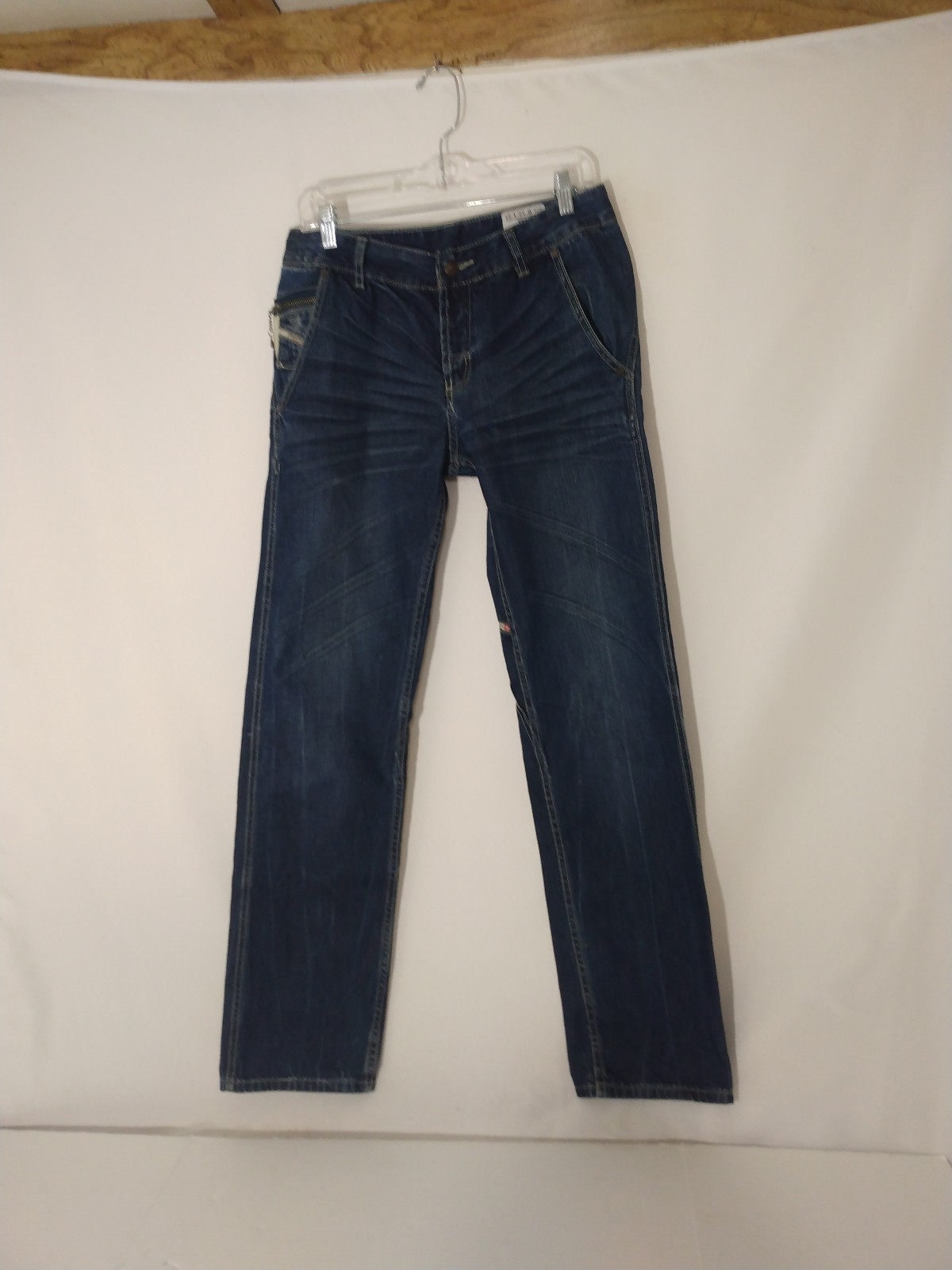 Rare Mens Diesel Zatihy Jeans Straight Leg Back Belt Sz 32x34 Made In Italy