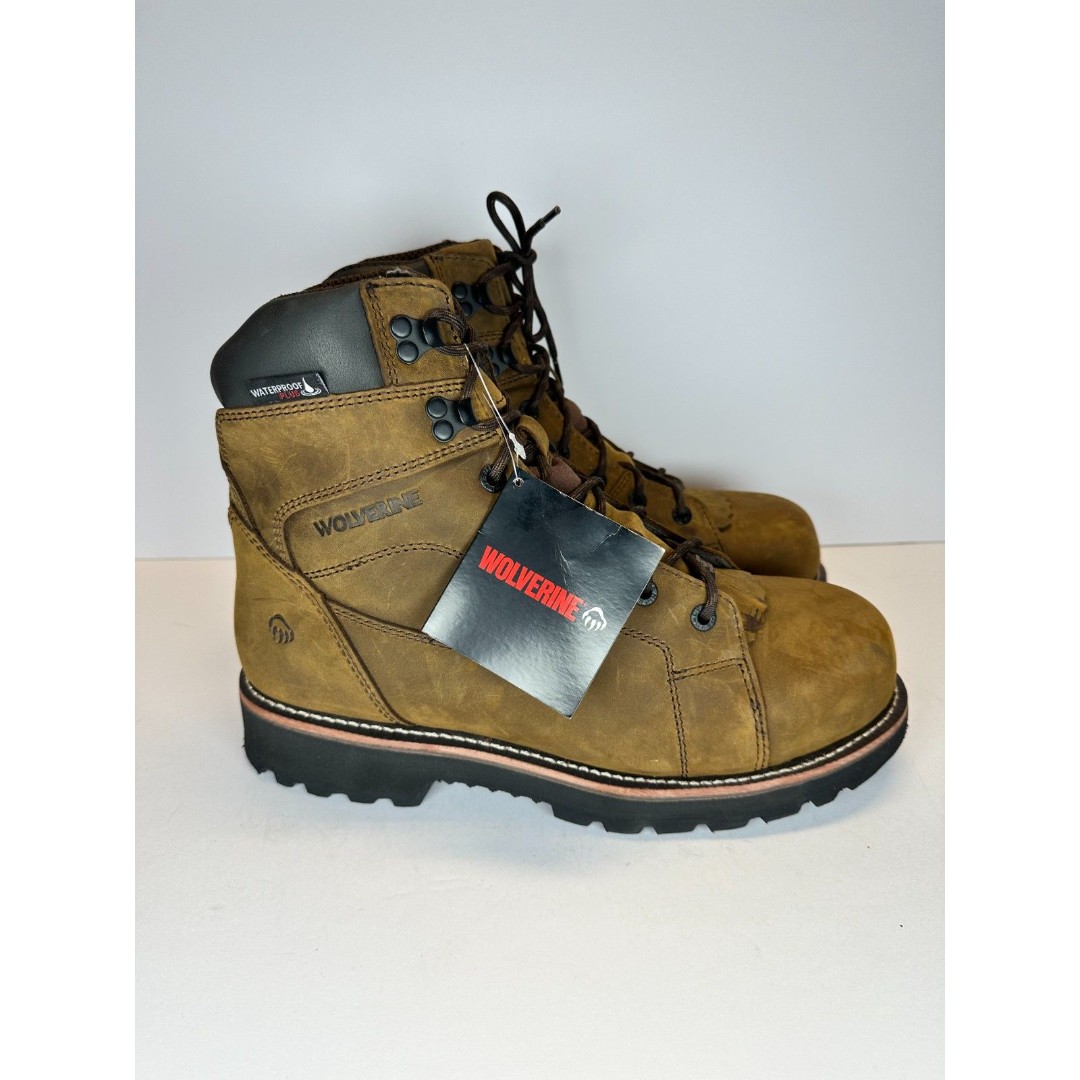 Wolverine Men's F2413-18 Size 11.5 Brown Leather Work Boots Waterproof NWT