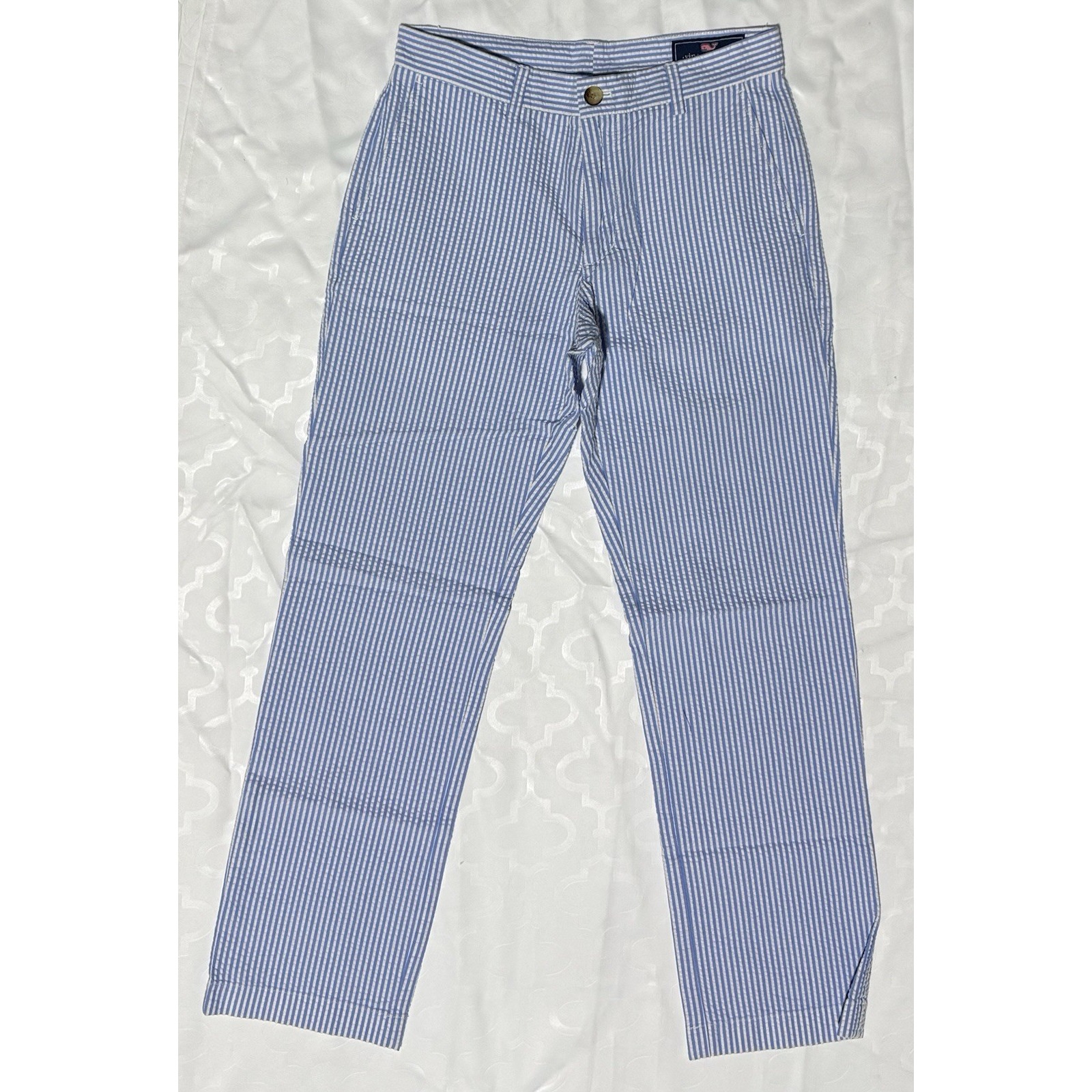 Vineyard Vines Seersucker Men's 28x30 Blue White Striped Preppy Pants Luxury