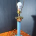 Vintage I brass and lite blue table lamp