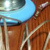 Vintage I brass and lite blue table lamp