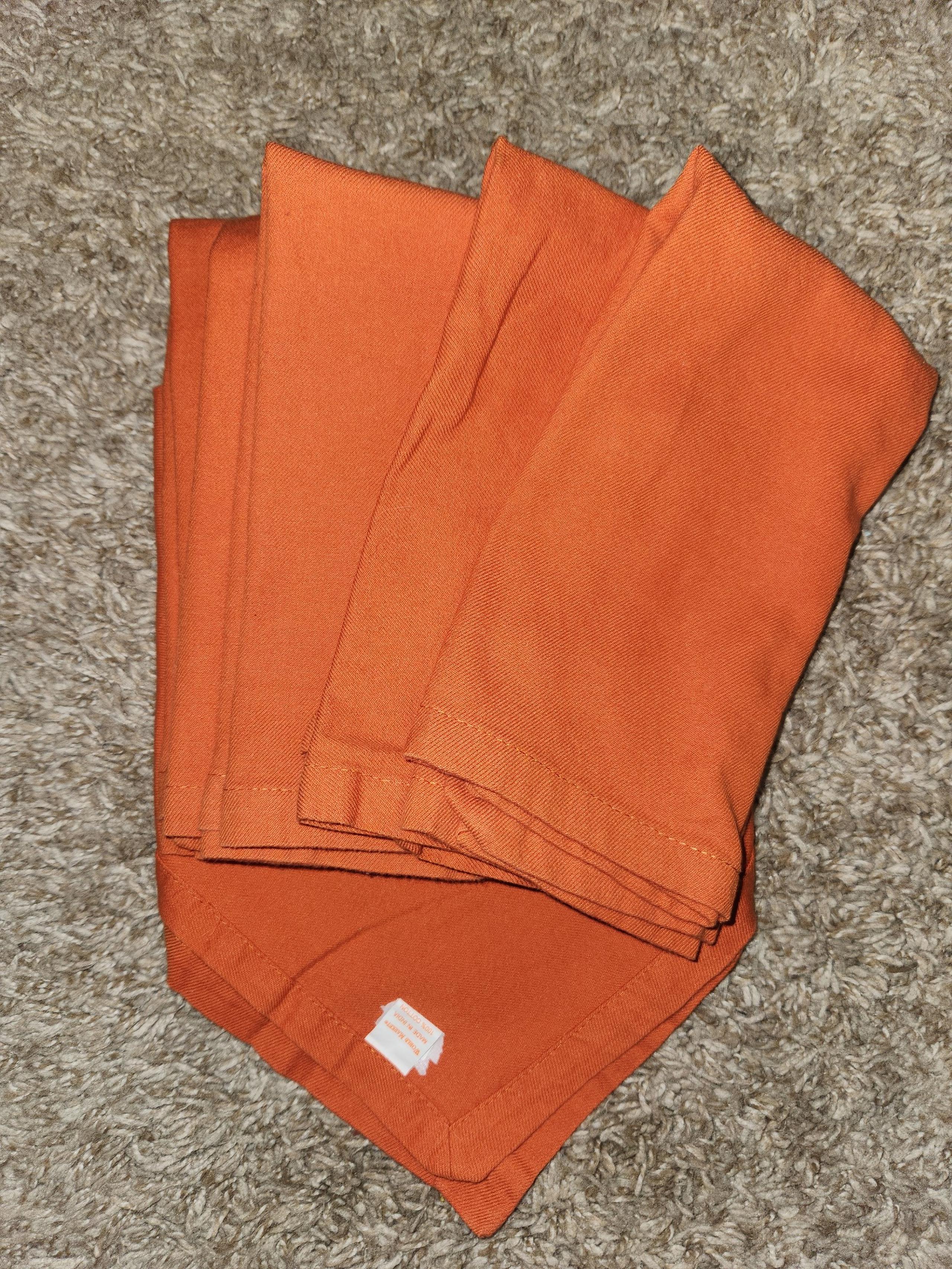 World market orange cloth napkins