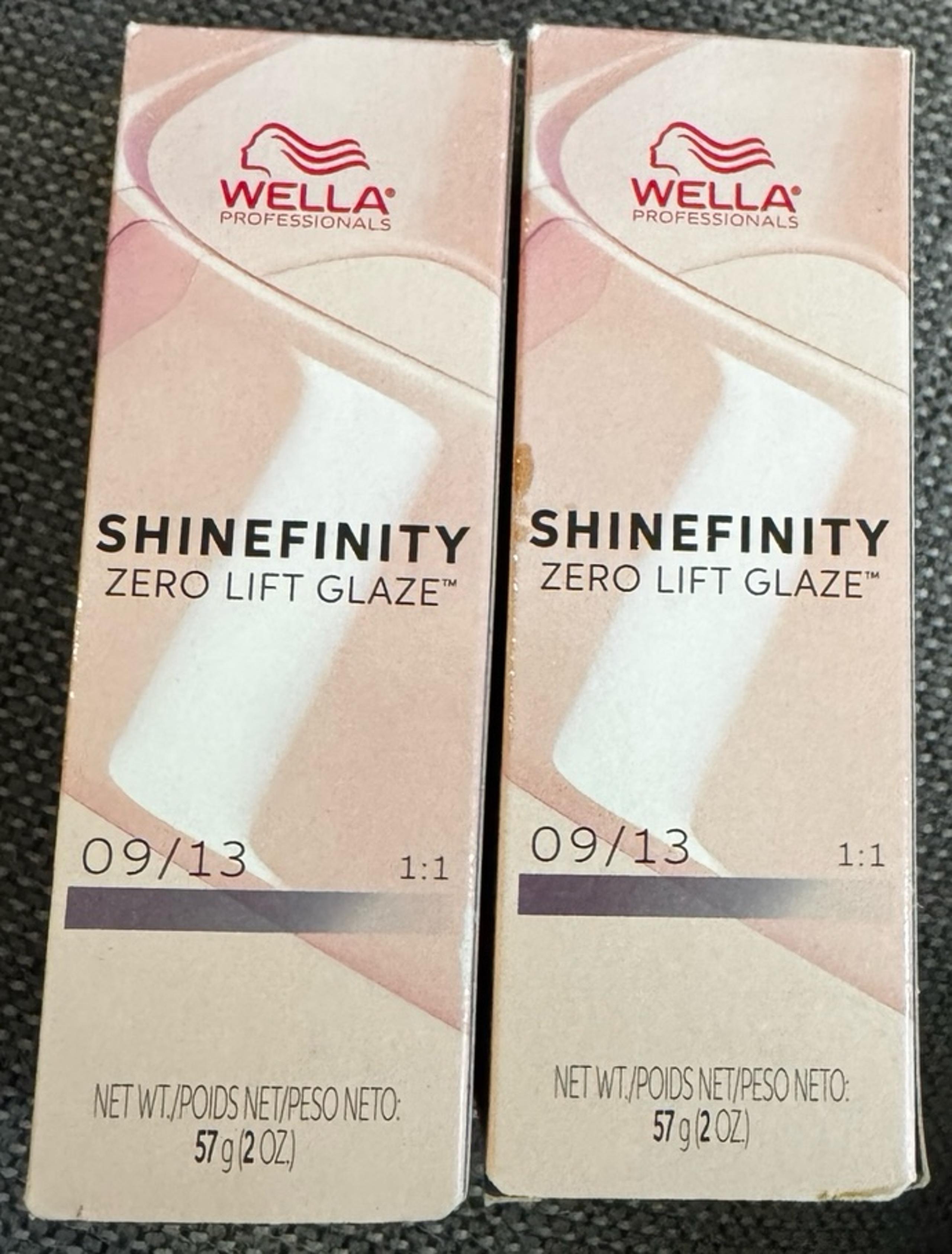 Wella Shinefinity Zero Lift Glaze- 09/13 Very Lt. Blonde Ash Gold-2 pack