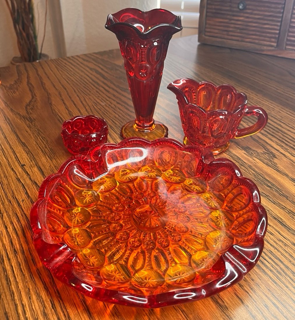 4pc Amberina Moon and Stars Lot