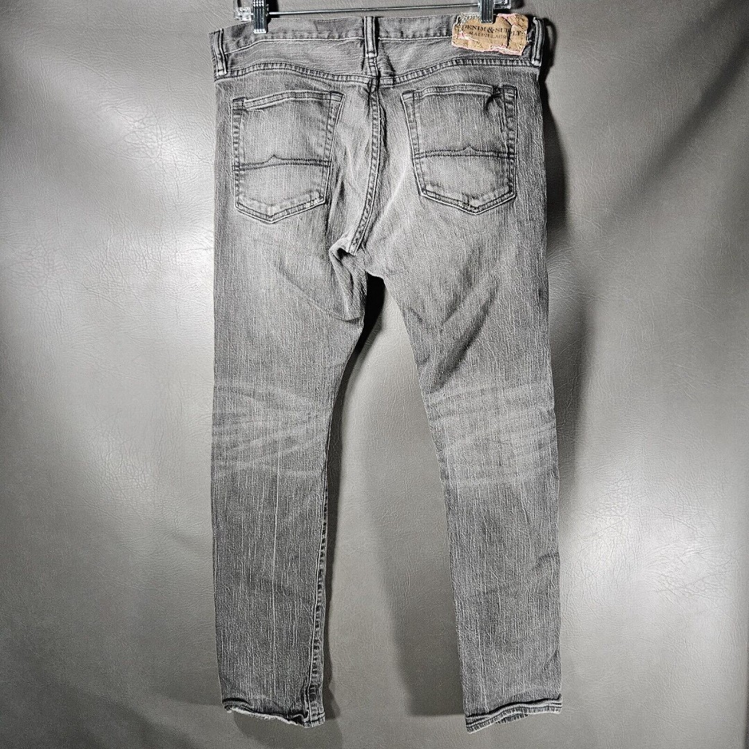 Ralph Lauren Denim Supply Low Skinny Distressed Jeans Mens 34x29 Y2K Grunge Flag