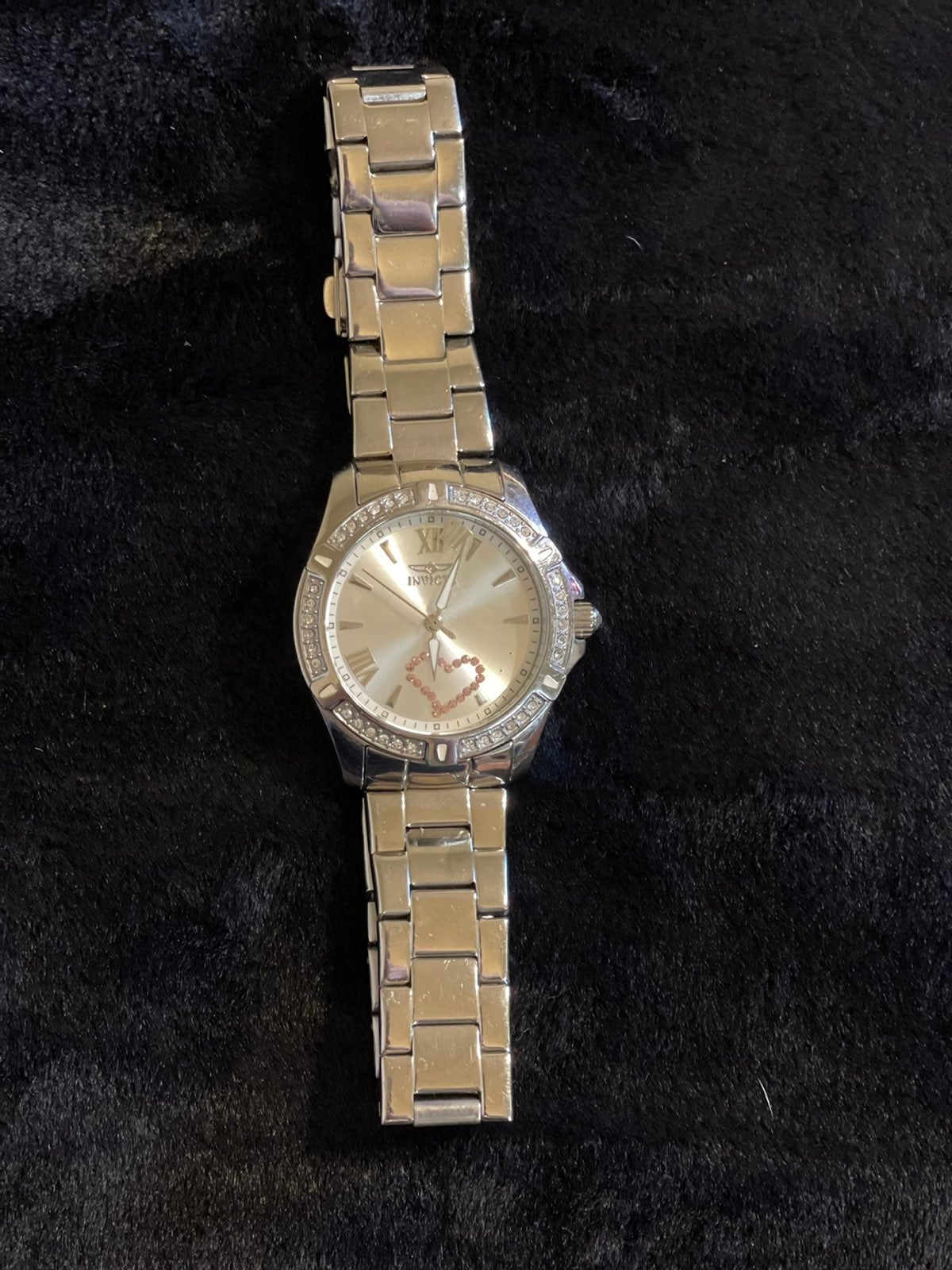 Invicta Angel Quartz 3 Hand Dial Watch in Steel/Blue