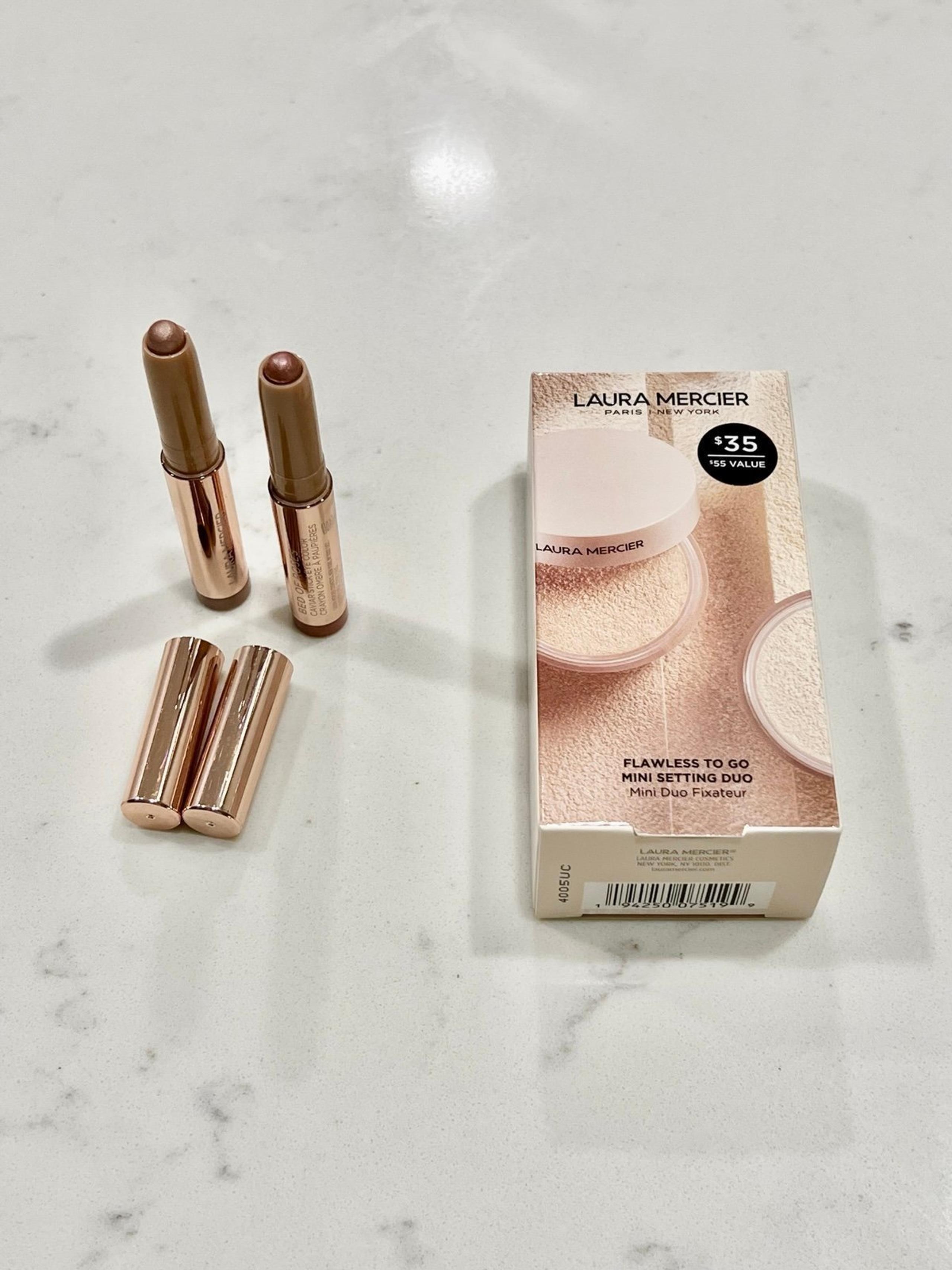 laura mercier mini setting duo & mini best sellers roseglow carviar stick duo