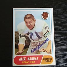 ALEX KARRAS HOF AUTOGRAPHED SIGNED 1968 TOPPS FOOTBALL CARD FREE SHIPPING