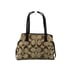 Coach Signature Stripe Khaki Mahogany Carryall Shoulder Bag