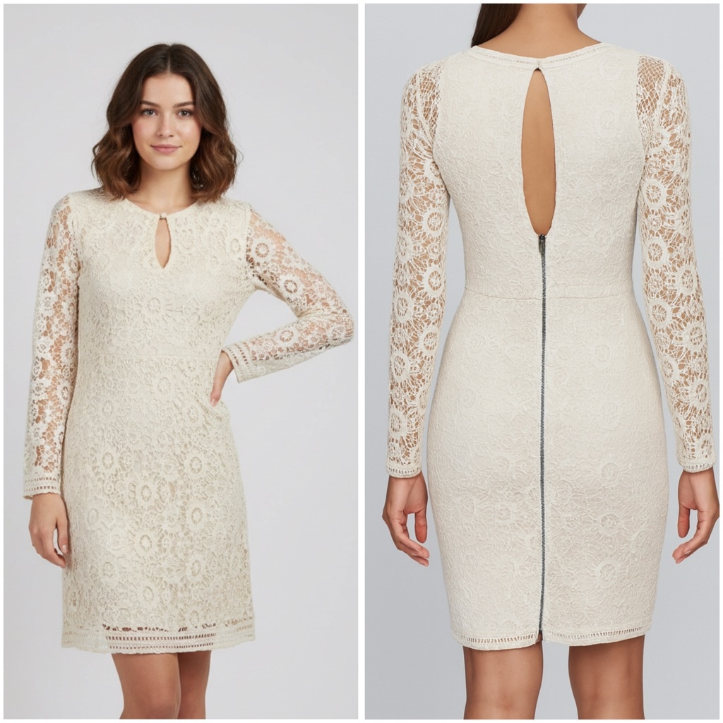 Anthropologie The Letter Floral Romantic Lace Mini Dress Women’s Sz Medium