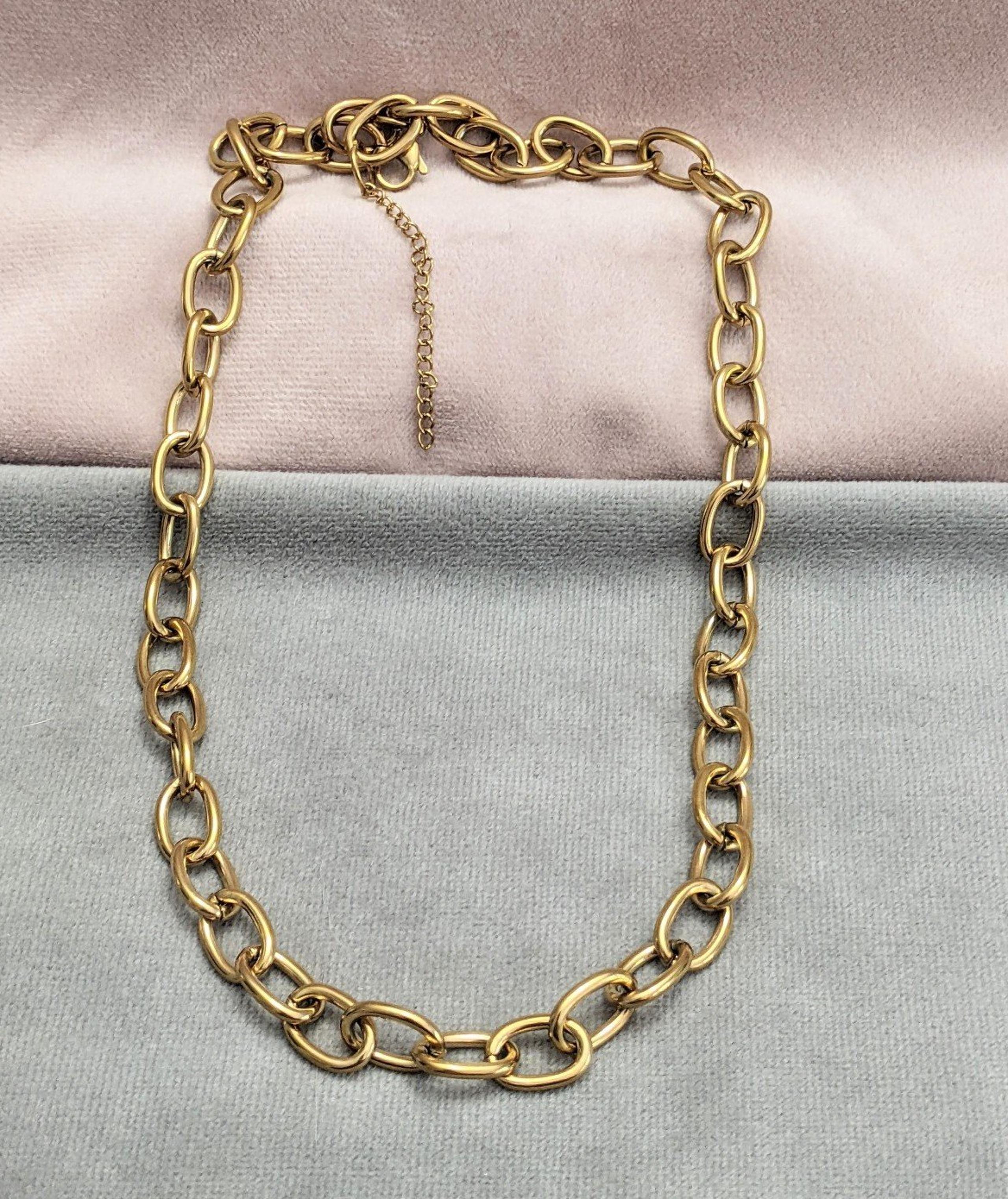 Necklace Stainless Steel Single Chain Gold Tone 18 inch +2 " Extension