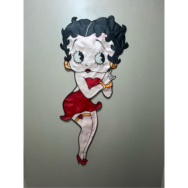 RARE vintage betty boop shaped long banner wall hanging decor display