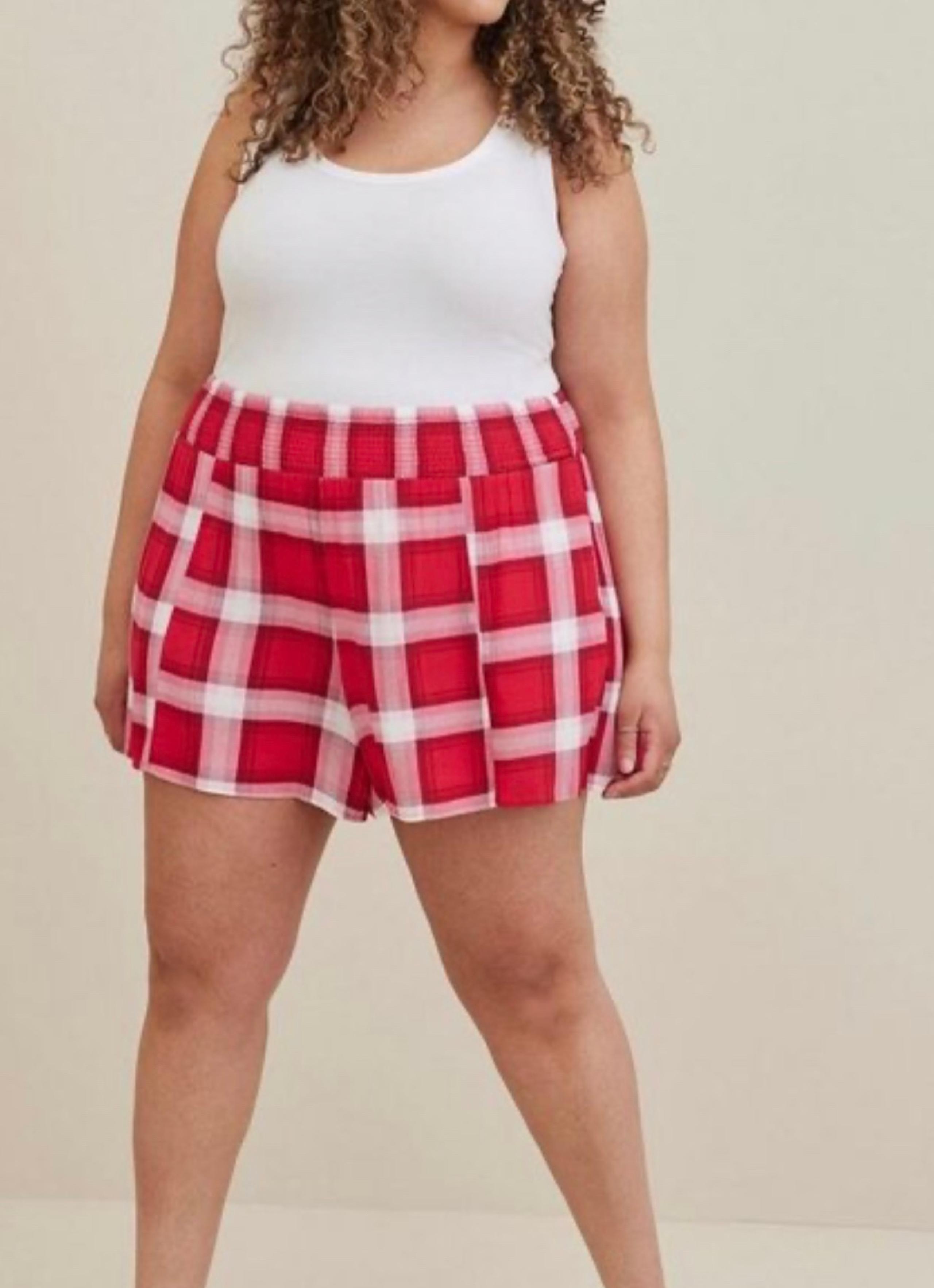 Torrid 5 Inch Gauze High-Rise Smocked Waist Short Women’s Size 3X Plaid New