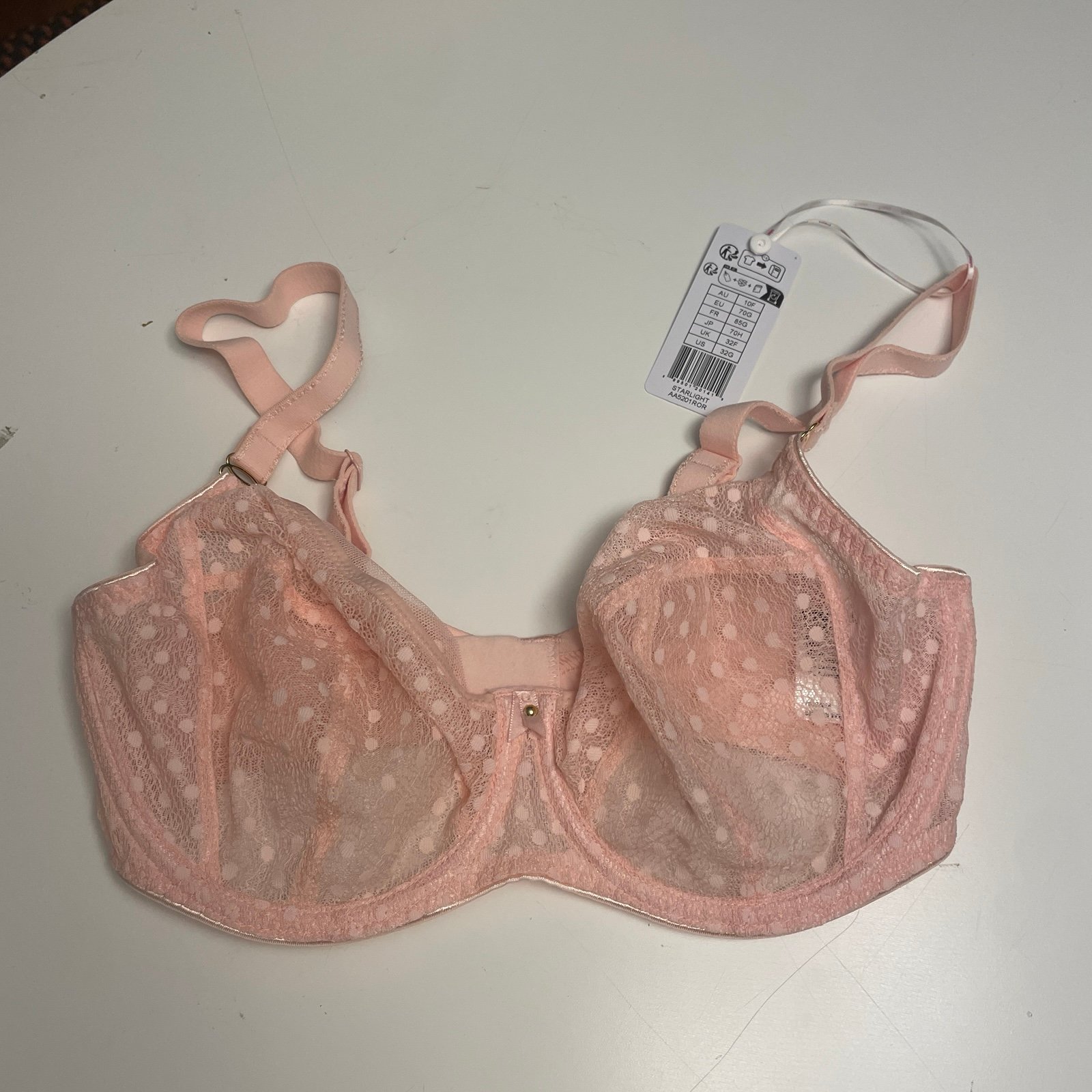 NWT Elegant Freya Pink Lace Bra Starlight 32G