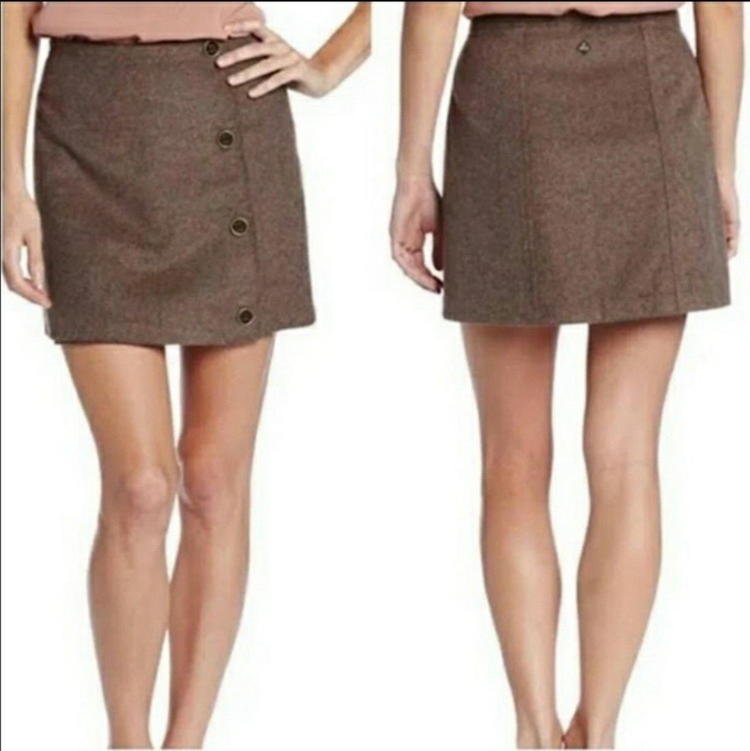 PrAna Wool Blend Brown Mini Skirt Wrap - Size 6