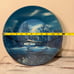 Vintage Gold Mining Pan Hand Painted Artist Signed Cabin Snow Northern Lights