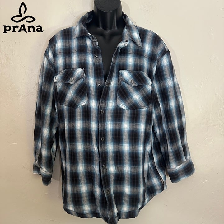 Prana Plaid Shirt Jacket XL Gently worn 100% organic cotton Lined with corduroy