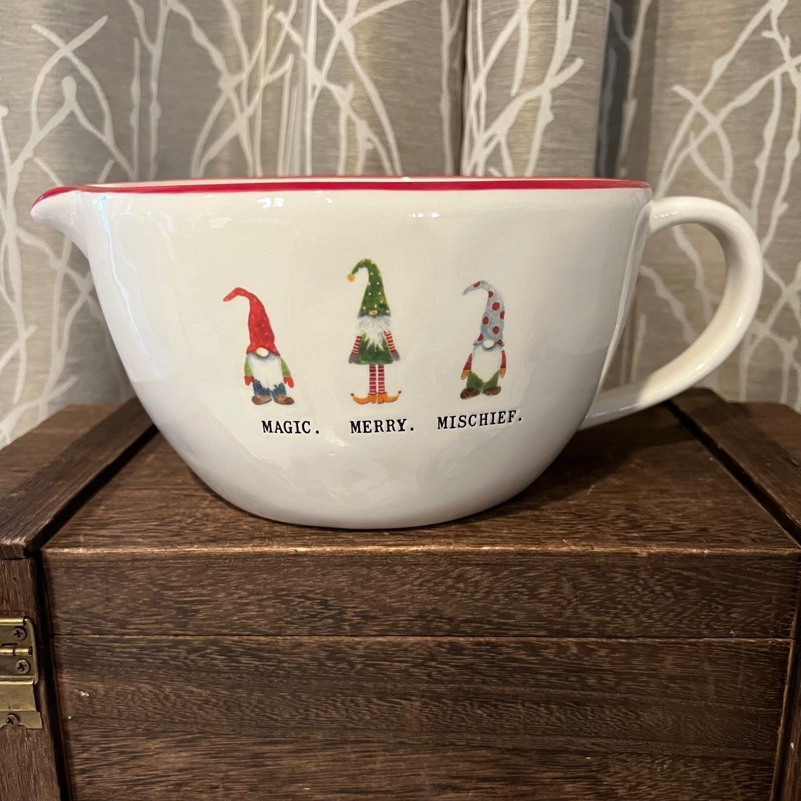 RAE DUNN FARMHOUSE HOME DECOR CERAMIC OG MAGIC MERRY MISCHIEF GNOMES CHRISTMAS