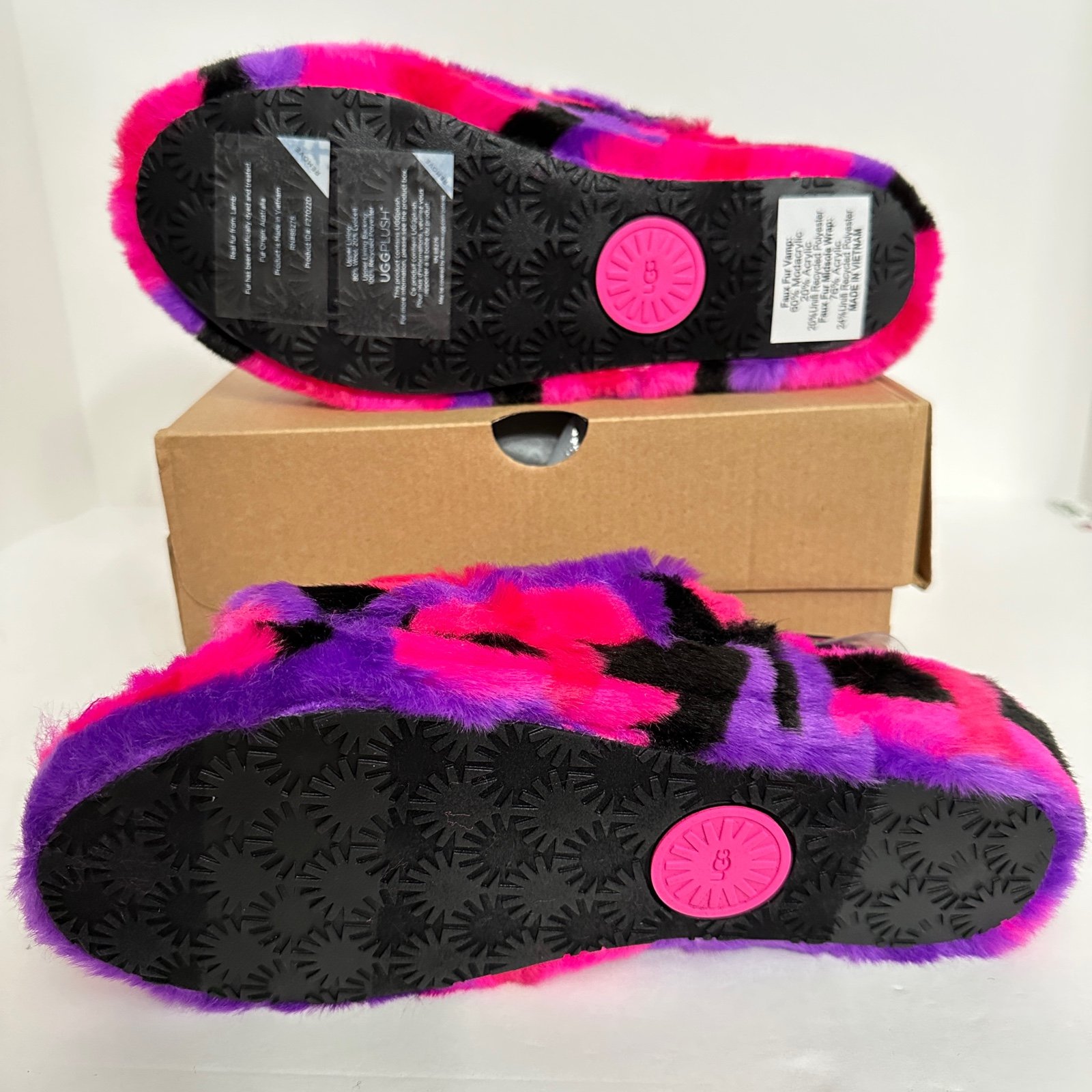 UGG Fluff Yeah Plaid Punk Slide Rock Roll Slippers Womens