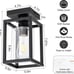 Flush Ceiling Light Fixture with Clear Glass Shade Farmhouse Black