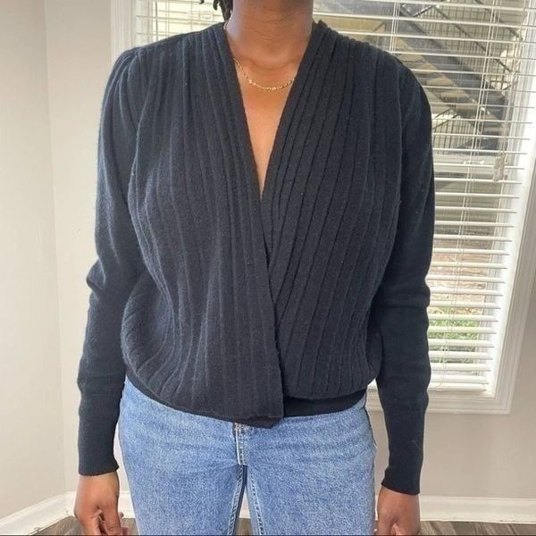 Norman Mayer Vintage Lambswool Angora Rabbit Deep V cardigan Sweater