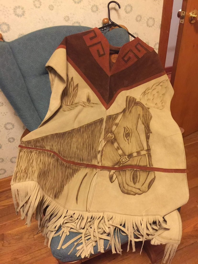 Leather poncho