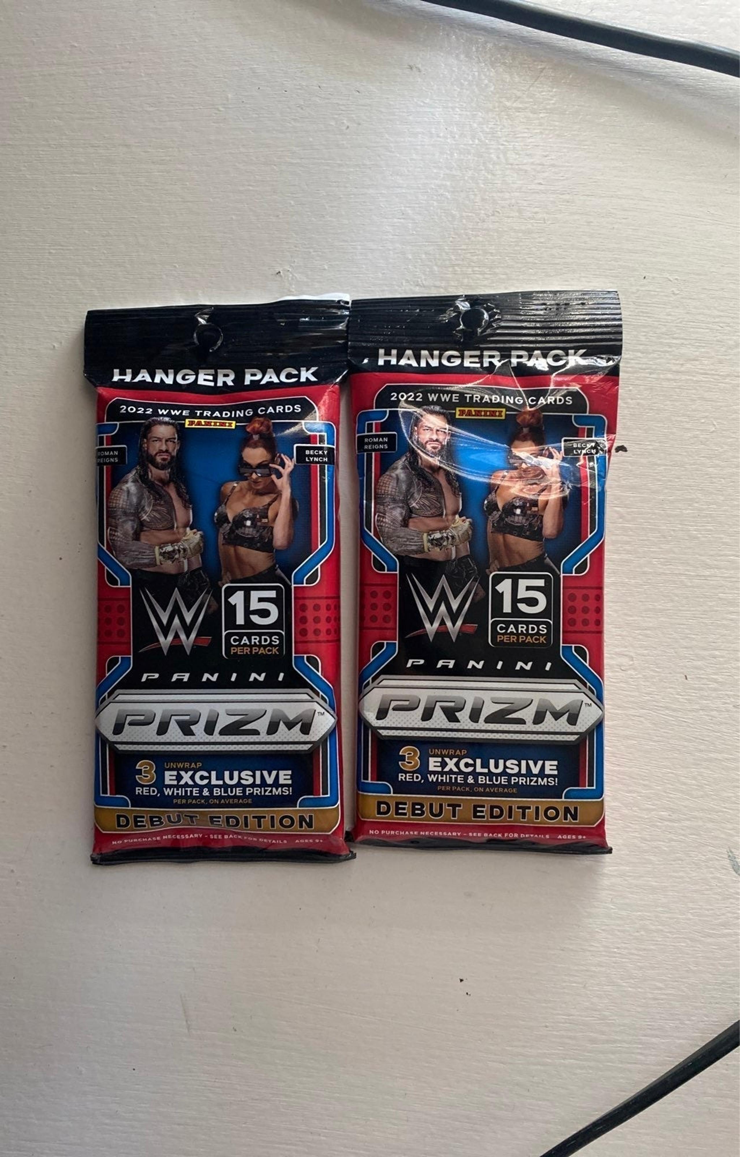 TWO 2022 WWE Panini Prism Debut Edition Hanger pack